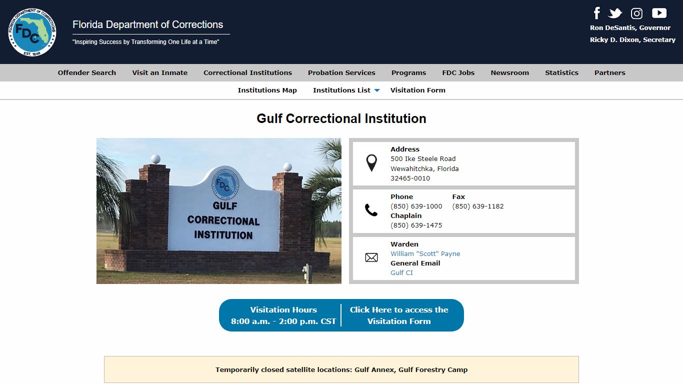 Gulf Correctional Institution -- Florida Department of Corrections